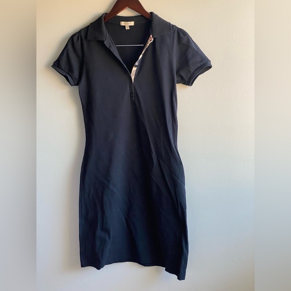 Burberry London Mini/Short Polo Dress Black Size Small Short Sleeve with Collar - Picture 2 of 11